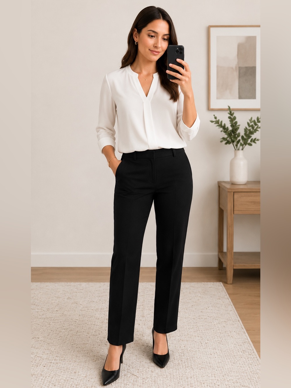Banana Republic Ryan Petite Black Ankle Dress Pants | Career Office Trousers